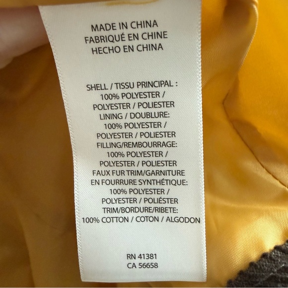 Lauren Ralph Lauren Mustard Quilted Jacket Faux Sherpa Collar Corduroy Trim Sz M - Picture 11 of 13